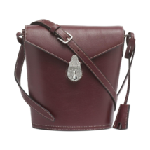 Calvin Klein Lock Leather Bucket Handbag Wine Limited Edition - £59.31 GBP