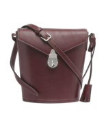 Calvin Klein Lock Leather Bucket Handbag Wine Limited Edition - £58.01 GBP