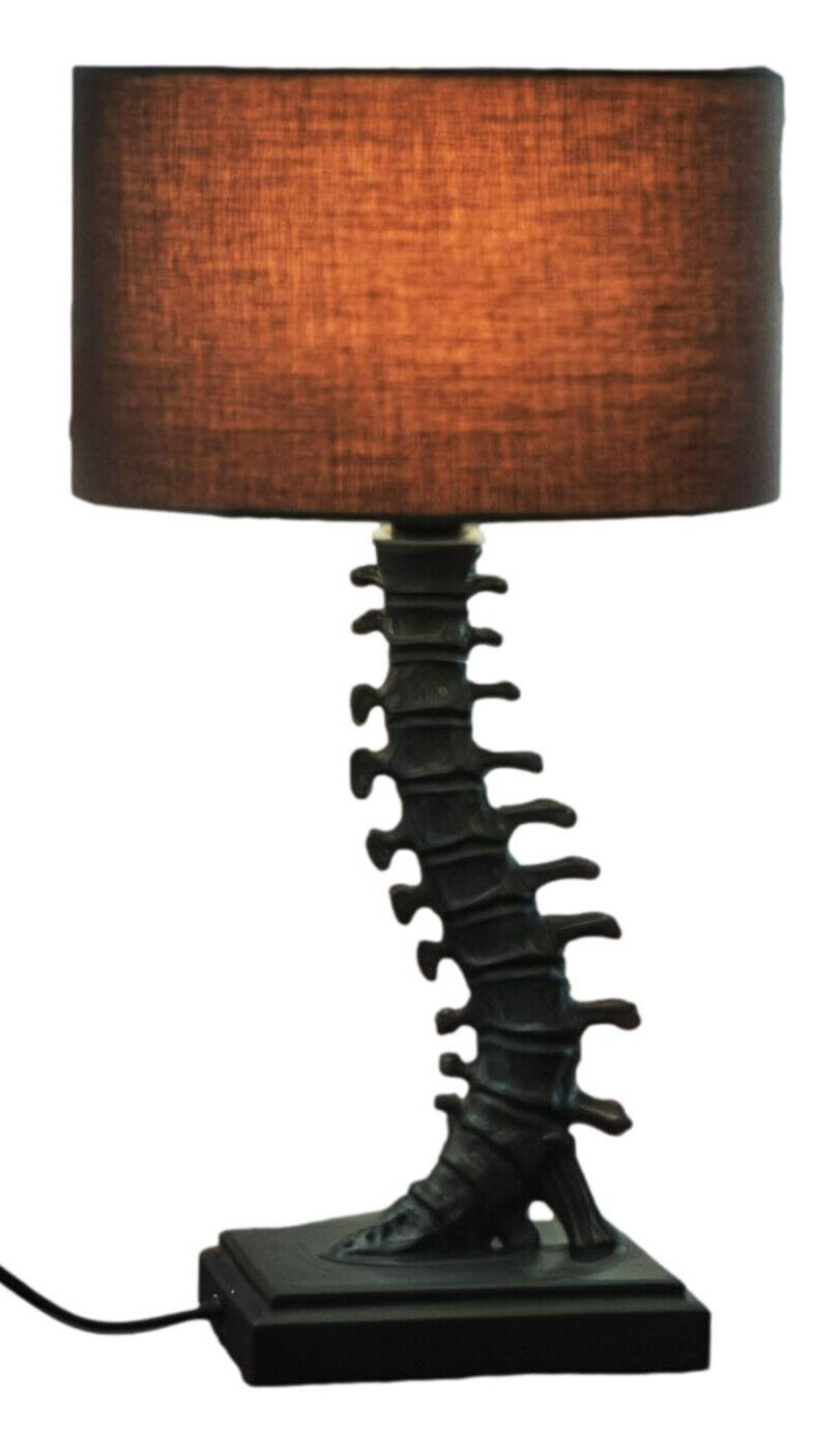 Vertebrae Back Bones Spine Skeleton Human Anatomy Table Lamp With Black ... - $119.99