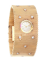 Solid GOLD + 25-DIAMOND ENCRUSTED VINTAGE OMEGA MESH BRACELET WOMEN WATCH - $11,880.00