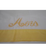 Vintage Yellow White embroidered HERS standard pillowcase - Estate Find #1 - $515.62 MXN