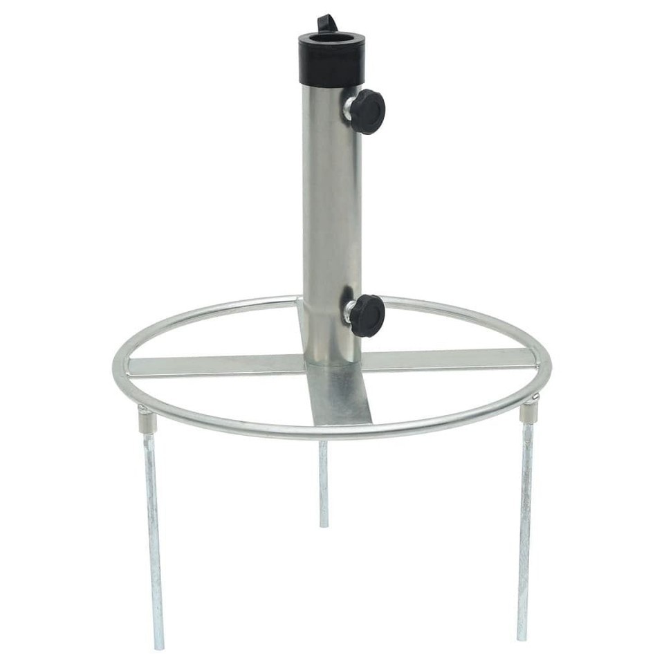 vidaXL Umbrella Base Silver Steel with powder coating One Size - $83.04