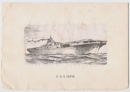 1946 Commissioning Program USS Leyte CV-32 Attack Carrier Saw Korean War... - $25.00