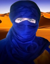 Genuine Blue Tuareg Scarf, African Tagelmust, Long Moroccan Berber Heads... - £54.18 GBP