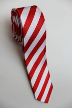 Red White #1 striped 5cm Necktie - $19.99
