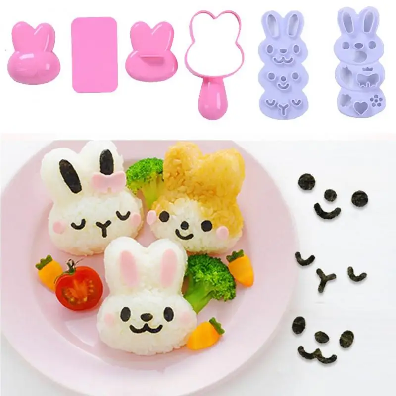 House Home Cute Cat Sushi Nori Rice Mold Dog Bear Rabbit A Rice EmAing Moulds Be - £19.98 GBP