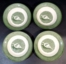 4 Fruit/Dessert Bowl Colonial Homestead Green by ROYAL (USA) 5 1/2&quot; - £19.75 GBP