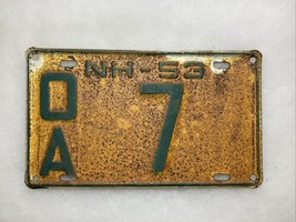 Original New Hampshire 1953 License Plate - Oa - 7 - Low Digit Agricultural - $49.48