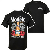 Modelo Especial Skulls and Roses Masterfully Made Front/Back T-Shirt Black - £31.96 GBP+