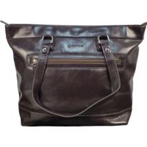 Franklin Covey Shoulder Bag Womens Brown Faux Leather Double Handle Zip ... - £17.51 GBP
