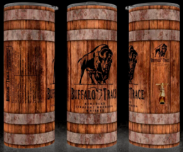 Buffalo Trace Bourbon Whiskey Wood Barrel Cup Mug Tumbler 20oz - £15.65 GBP