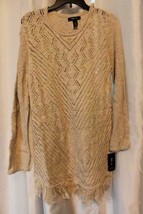 NWT Style Co Sheer Crochet-Knit Sweater Natural Heather L Org $54.50 - $9.34