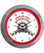 From My Cold Dead Hands Firearms Neon Clock 15&quot;x15&quot; - £64.49 GBP