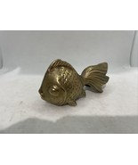 Vintage Brass Koi Golden Fish Goldfish Figurine Paperweight Fantail - £19.59 GBP