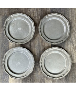 York Metalcrafters pewter 10&quot; plate set of 4 made in USA monogramed &quot;WON... - £45.14 GBP