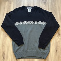Vintage Untied Brand 100% Acrylic Sweater Holiday Ugly Grandpa Size L Bl... - $457.31 MXN
