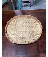 Vintage Large Round Decorative Wicker Storage Tray - 23”D - $376.14 MXN