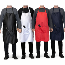 100% Cotton Kitchen Bib w Pocket Adjustable Chef Cooking Apron 26 x 30 - $9.99