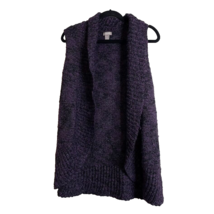 Chicos Size 3 XL Purple Eyelash Fuzzy Soft Comfy Sweater Sleeveless Cardigan - £19.57 GBP