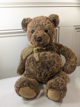 Gund Teddy Bear Oakley Plush Brown Stuffed animal 6441 gold bow ribbon RARE - £36.97 GBP