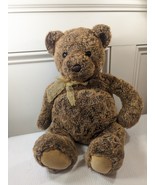Gund Teddy Bear Oakley Plush Brown Stuffed animal 6441 gold bow ribbon RARE - £36.97 GBP