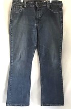 Levis Blue Distressed Denim Bootcut Jeans Plus 16 Stretch Medium Wash 34x31 - $19.79