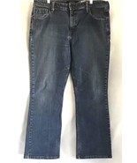 Levis Blue Distressed Denim Bootcut Jeans Plus 16 Stretch Medium Wash 34x31 - £15.47 GBP