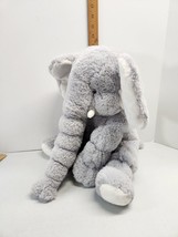 Baby Ganz Collection Elephant Plush Gray Embroidered Eyes Super Soft 12" Tall - $16.39
