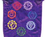 6&quot;x 8&quot; 7 Chakra Purple Velveteen Bag - £18.24 GBP