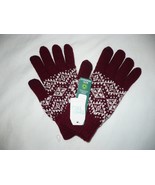 Time And Tru Women&#39;s Snowflake Fair Isle Touch Gloves Thick &amp; Warm Borde... - $10.22