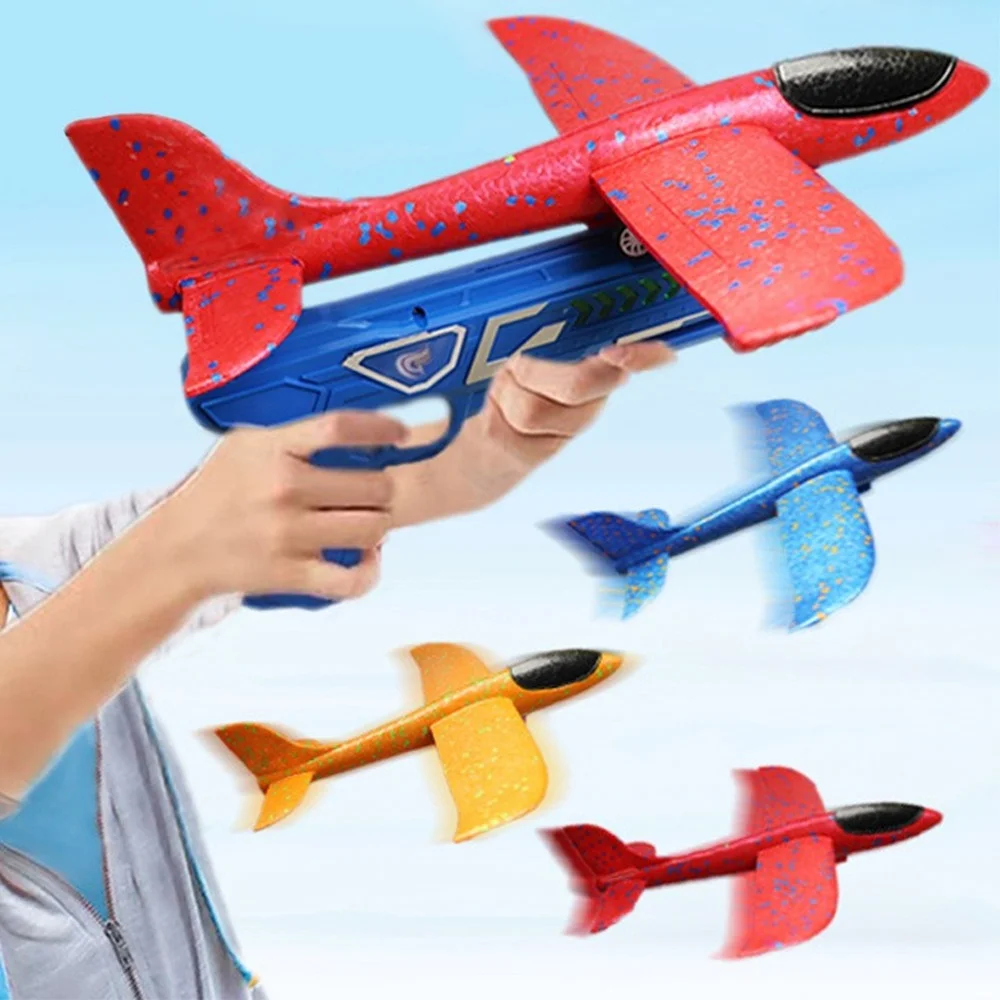 Game Fun Play Toys Foam Plane Launcher EPP Bubble Airplanes Glider Hand Throw Ca - £23.05 GBP