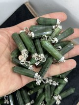100 % Natural crystals faceted Sterling silver Nephrite jade pendants quality - $24.75
