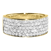 14k Yellow Gold Plated Ladies Mens Pave 1 Ct Moissanite Wedding Engagement Ring - £95.64 GBP
