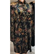 Vintage Coldwater Creek Velveteen Coat -Nehru Collar Floral Velvet Duste... - €60,14 EUR
