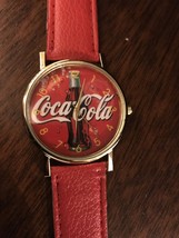 Coca Cola Wristwatch - Running- Bubbly Coke Bottle Face - Red Band - Rea... - $24.00