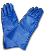 Leather Gauntlet Gloves Blue 3X-Large (XXX Large) - $29.70