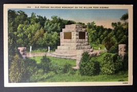 PA Old Portage Railroad Monument on the William Penn Highway Vtg Postcard View - £3.08 GBP