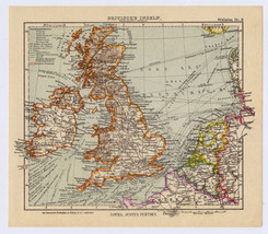 Ca 1935 Vintage Map Of Great Britain England Wales Scotland Ireland - £13.59 GBP
