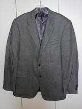 CHERESKIN CAMEL HAIR BLEND MEN&#39;S GRAY HERRINGBONE SPORT JACKET-44L-LINED... - £10.35 GBP