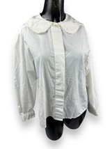 Vtg Country Sophisticates By Pendleton Ladies’ Pan Collar Blouse Ivory Sz 10 - £19.16 GBP