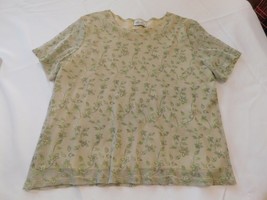 Womens ladies Katie Lee short sleeve blouse shirt Size XL xlarge green GUC* - £12.28 GBP