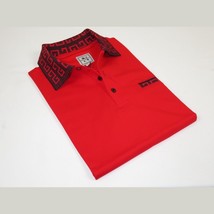 Men Sports Shirt DE-NIKO Short Sleeves Cotton Fashion Polo Shirt DBK109 Red image 2