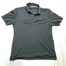 Travis Mathew Polo Shirt Mens XL Dark Gray Collared Chest Logo Short Sleeve Golf - £16.16 GBP