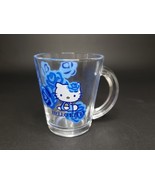 Vintage Sanrio HELLO KITTY Blue Roses Coffee Tea Clear Glass Mug - $2,439.42 MXN