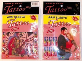 24 SLEEVE TEMPORARY TATTOO novelty tattoos pranks gagS - £18.75 GBP