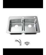Glacier Bay Kitchen Sink W/ 2-Holes Pull-Out Faucet 33&quot; Drop-in Stainles... - €86,58 EUR