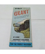 Vintage Visit Grant County Scenic Southwest Wisconsin Map Brochure - £7.43 GBP