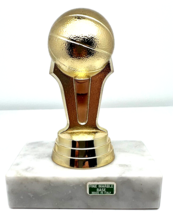 Vtg Solid Marble Base 2&quot;x3&quot; Basketball Trophy Made In Italy - £3.70 GBP