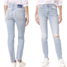 Rag &amp; Bone Marilyn Distressed Raw Hem Straight Leg Jeans Light Wash Size 26 - £36.45 GBP