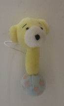 Build A Bear Yellow Dog Pastel Blue Baby Rattle Wristie Accessory Plush ... - $11.95